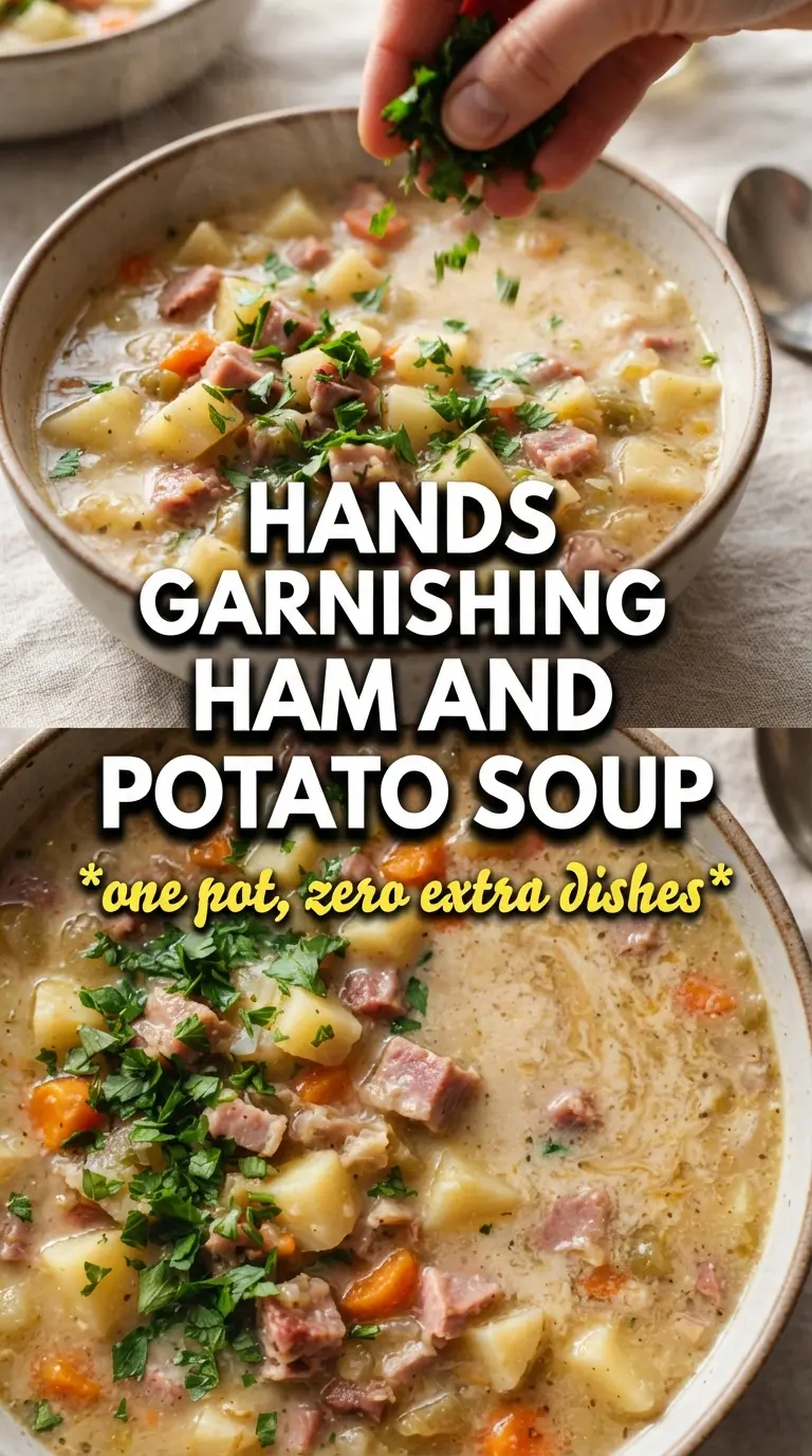 One Pot Ham And Potato Soup creamy hearty comforting