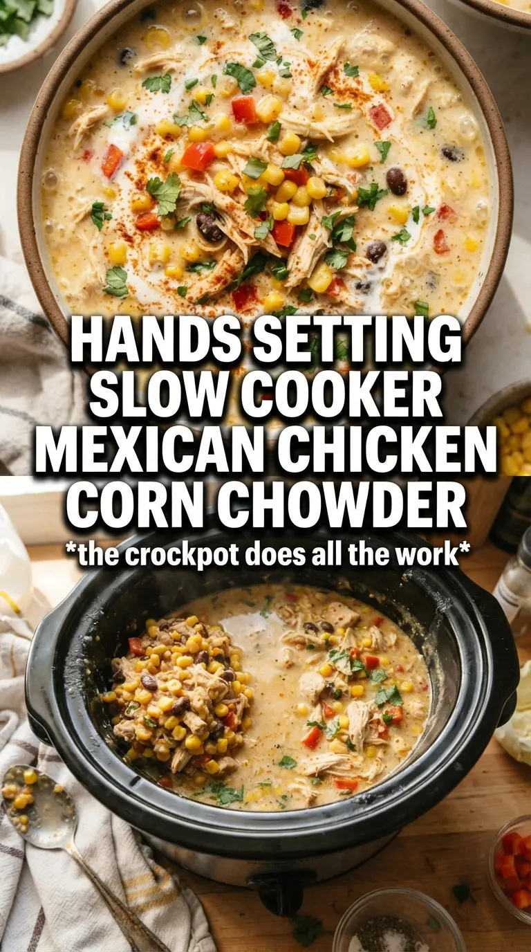 Slow Cooker Mexican Chicken Corn Chowder creamy hearty Tex-Mex