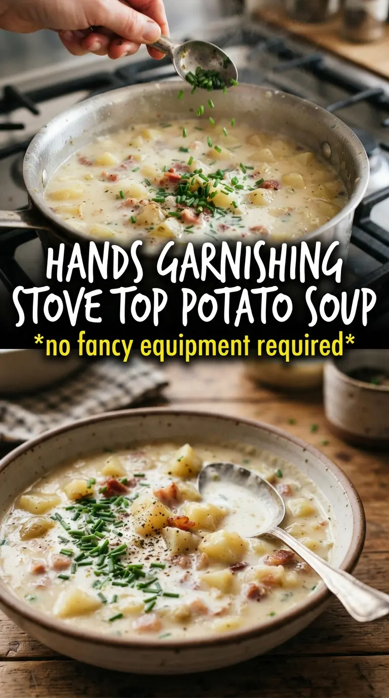 Stove Top Potato Soup creamy bacon cheddar