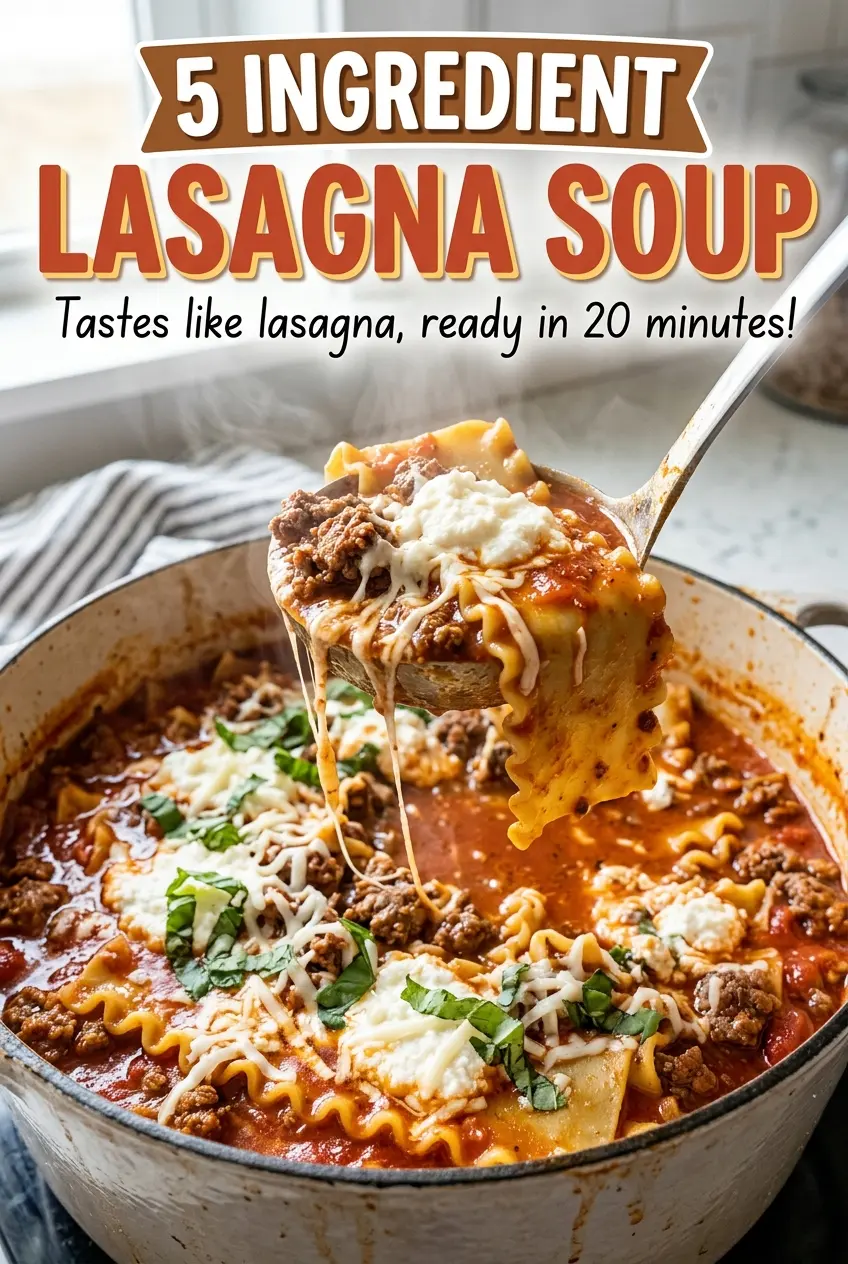 5 Ingredient Lasagna Soup hearty tomato noodle