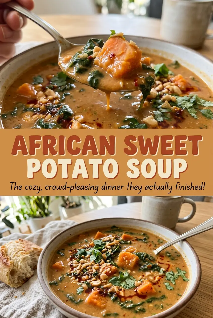 African Sweet Potato Soup with kale and peanut
