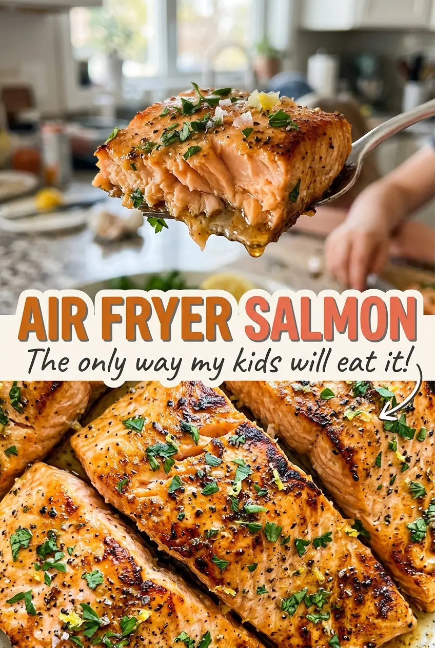 Air fryer salmon flaky garlic paprika