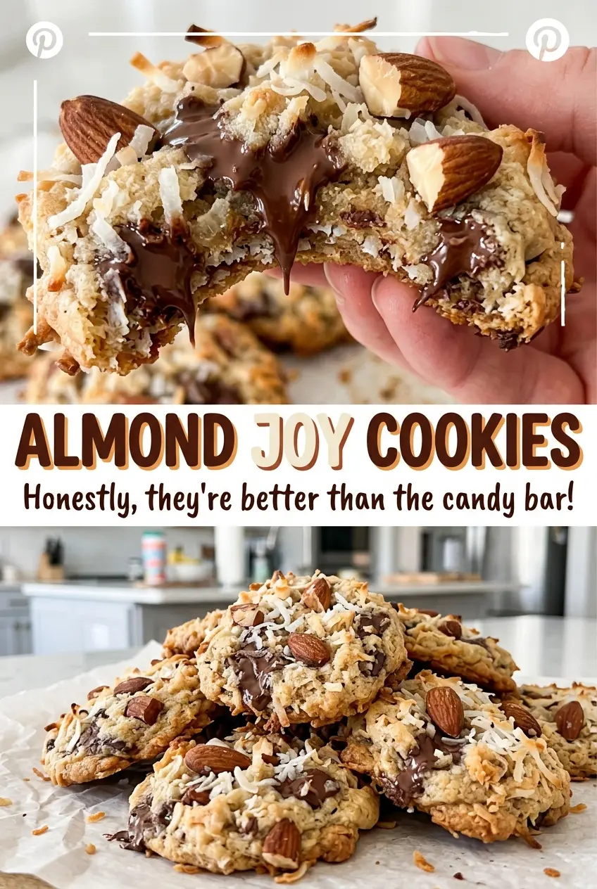 Almond Joy Cookies chewy coconut almond