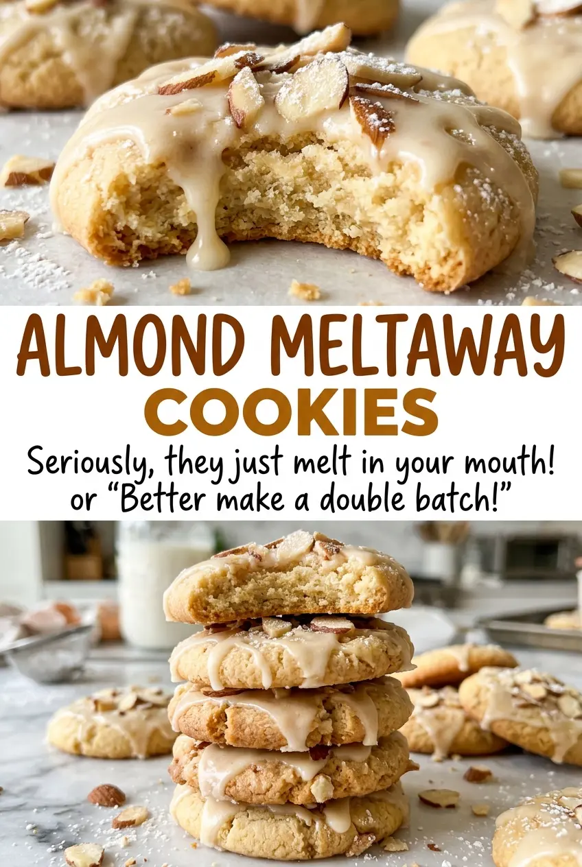 Almond Meltaway Cookies with tender buttery centers