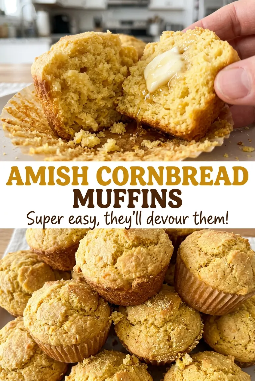 Amish Cornbread Muffins soft golden crumb