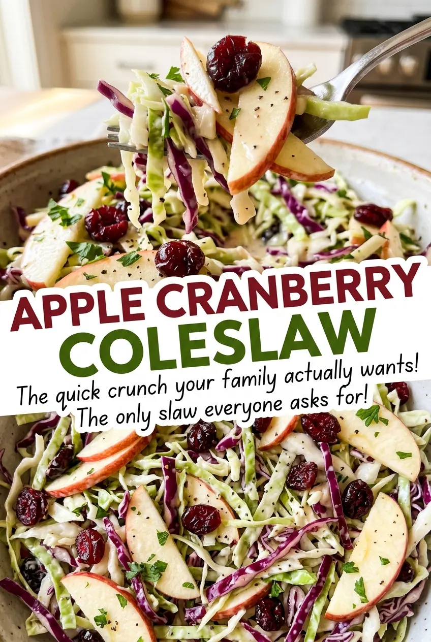 Apple Cranberry Coleslaw crisp sweet tangy