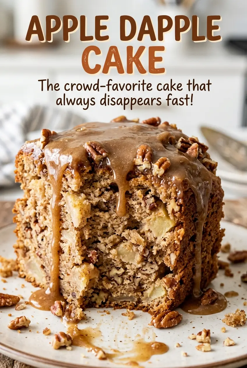 Apple Dapple Cake, golden and apple-filled