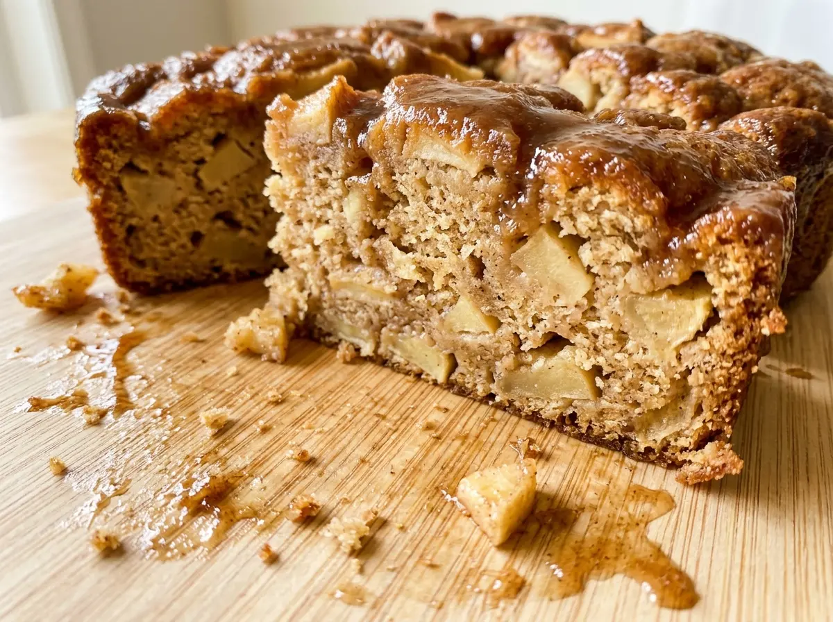 Apple Dapple Cake, glazed and pecan-studded
