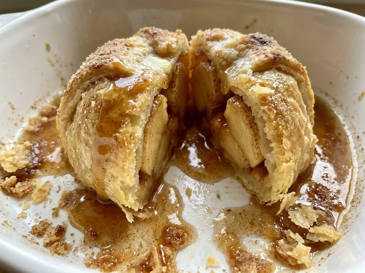 Apple dumplings golden flaky pastry