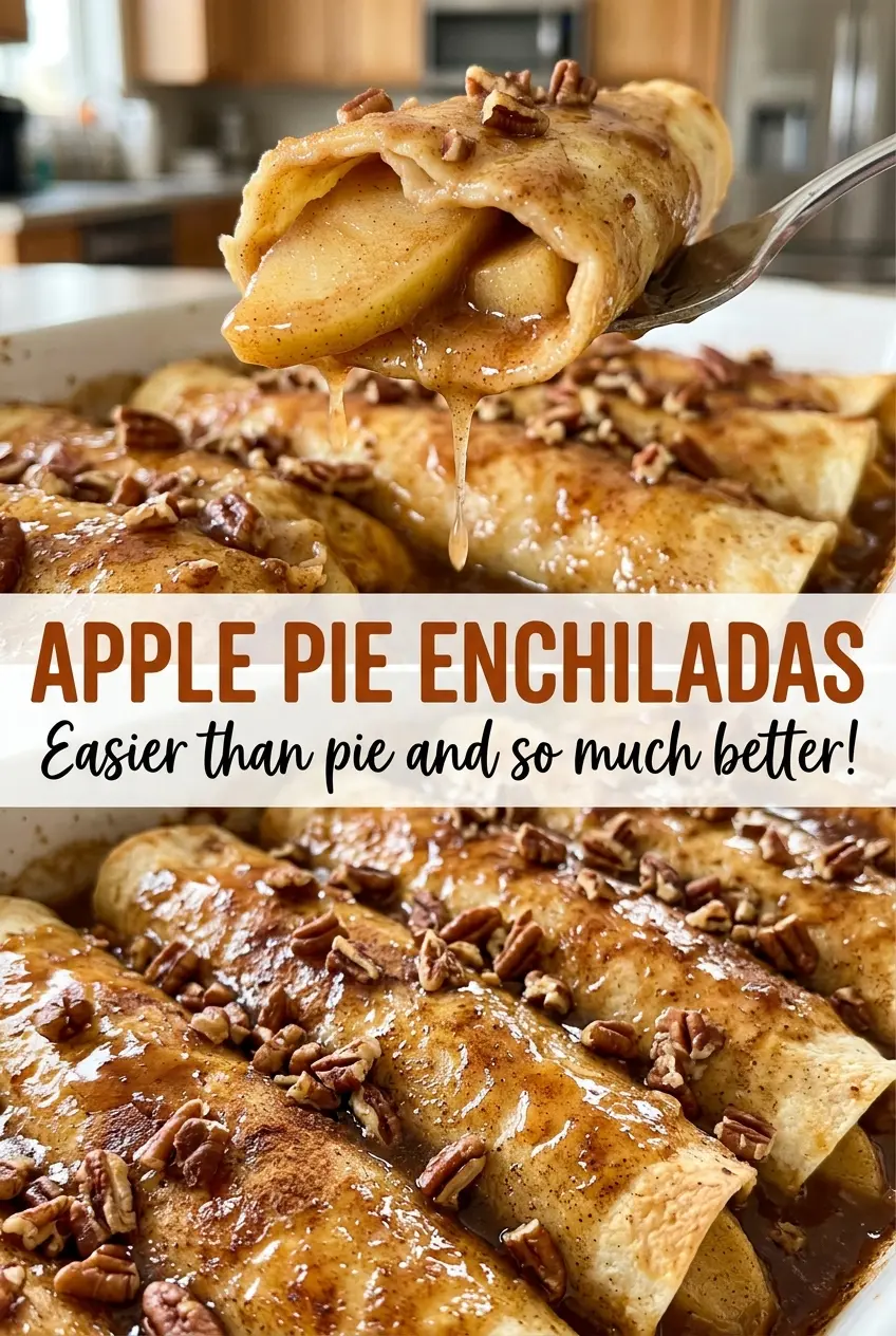 Apple Pie Enchiladas cinnamon-sauced baked tortillas