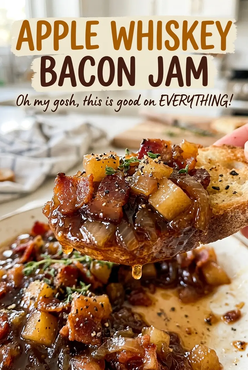 Apple Whiskey Bacon Jam tender apple pieces