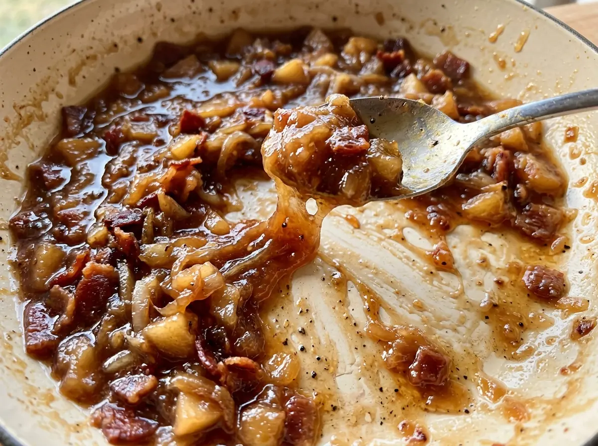 Apple Whiskey Bacon Jam glossy, chunky