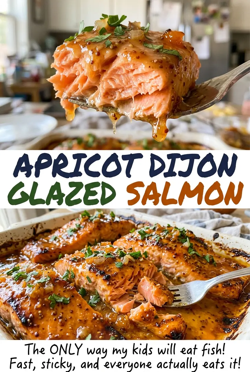 Apricot Dijon Glazed Salmon with tender flaky fillets