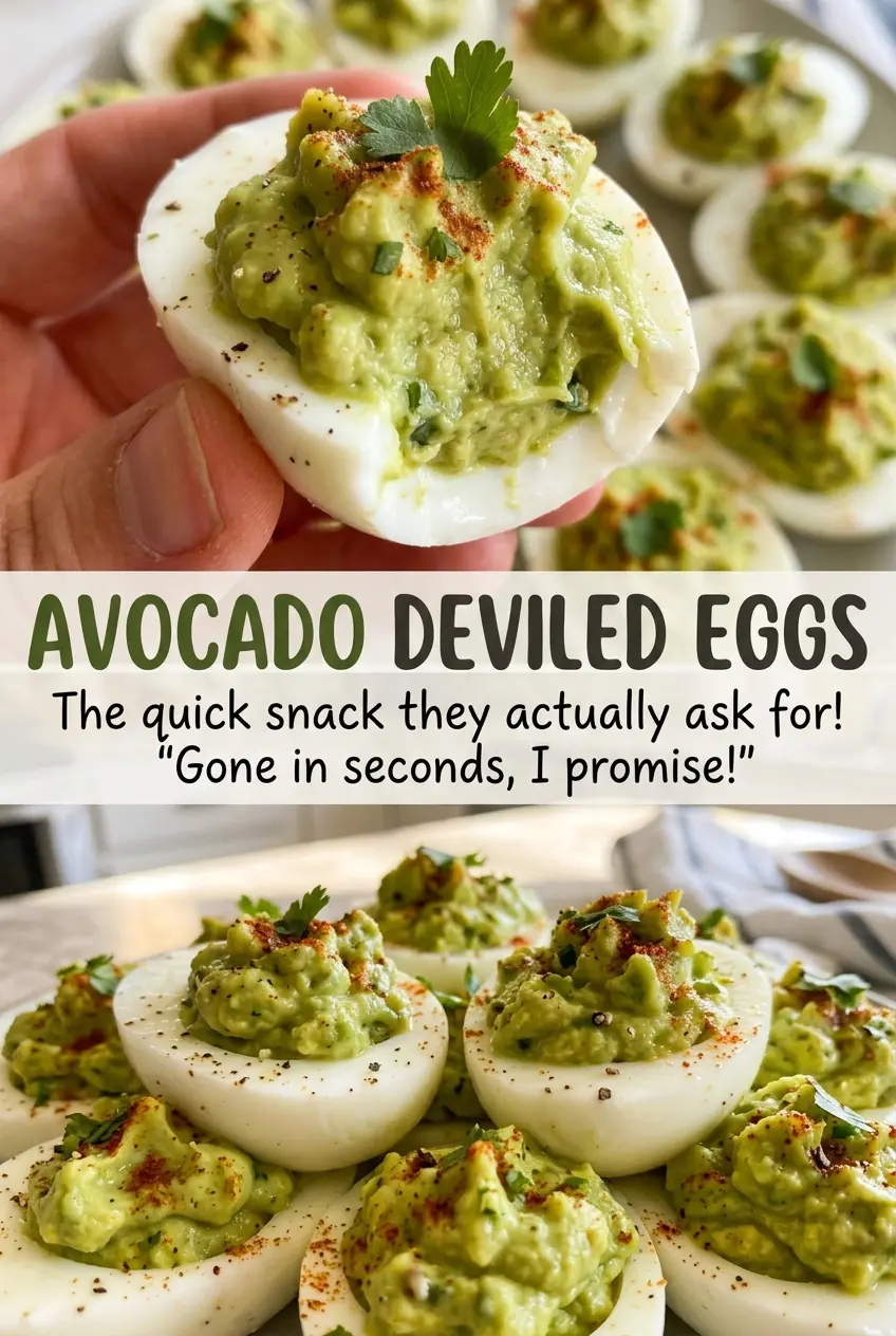 Avocado Deviled Eggs smooth green filling