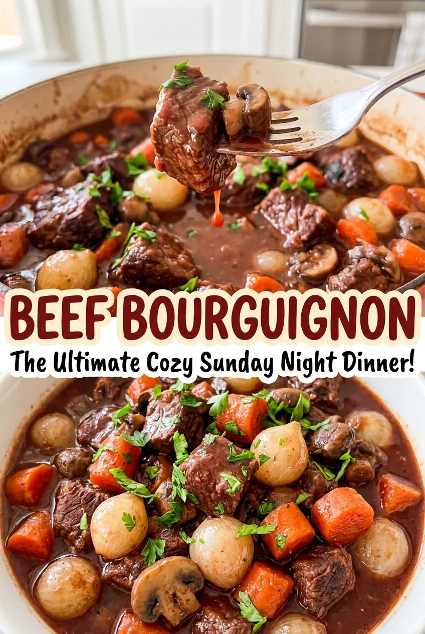 Beef Bourguignon hearty mushroom stew