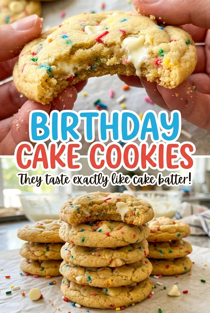 Birthday Cake Cookies soft chewy centers