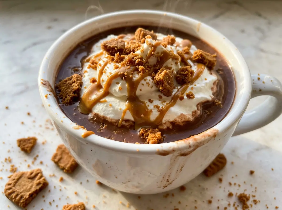 Biscoff Hot Chocolate, warm and creamy