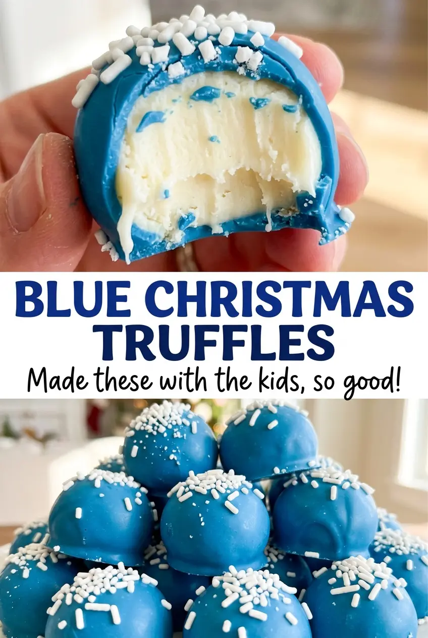 Blue Christmas Truffles with white sprinkles