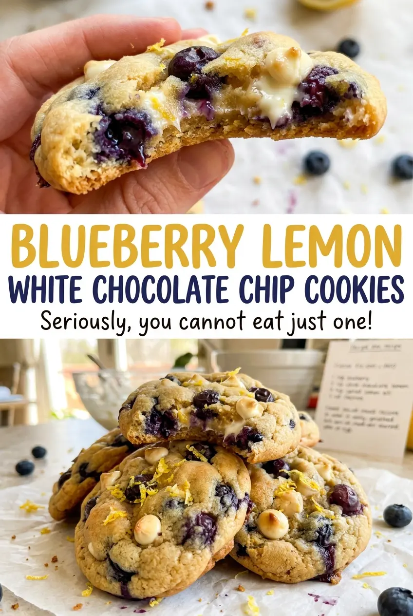 Blueberry Lemon White Chocolate Chip Cookies bright citrus chewy berries