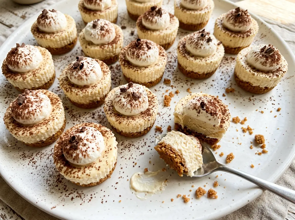 Boozy Baileys Mini Cheesecakes creamy chilled