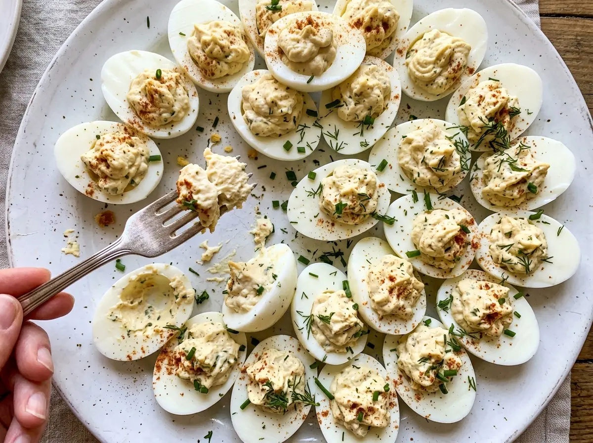Boursin Deviled Eggs creamy herb filling