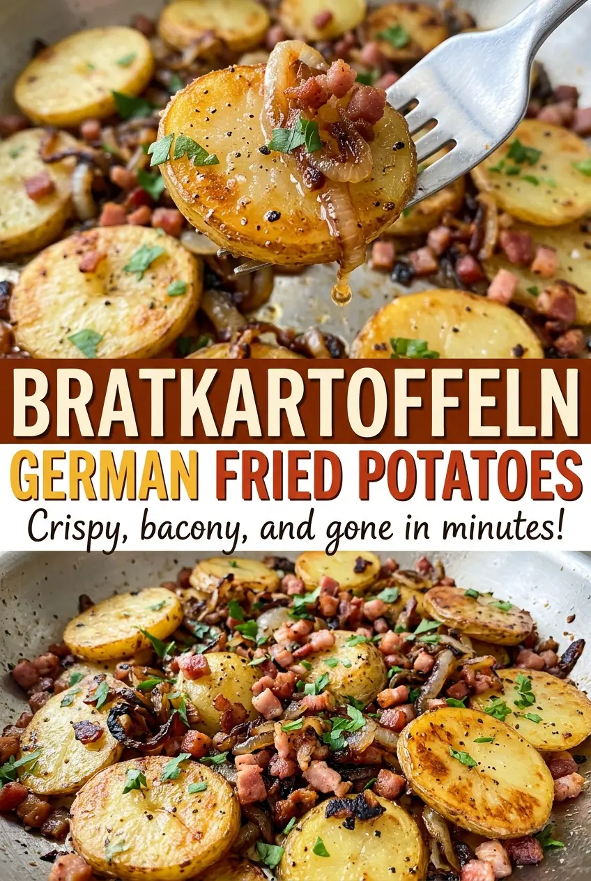 Bratkartoffeln German Fried Potatoes crisp golden skillet