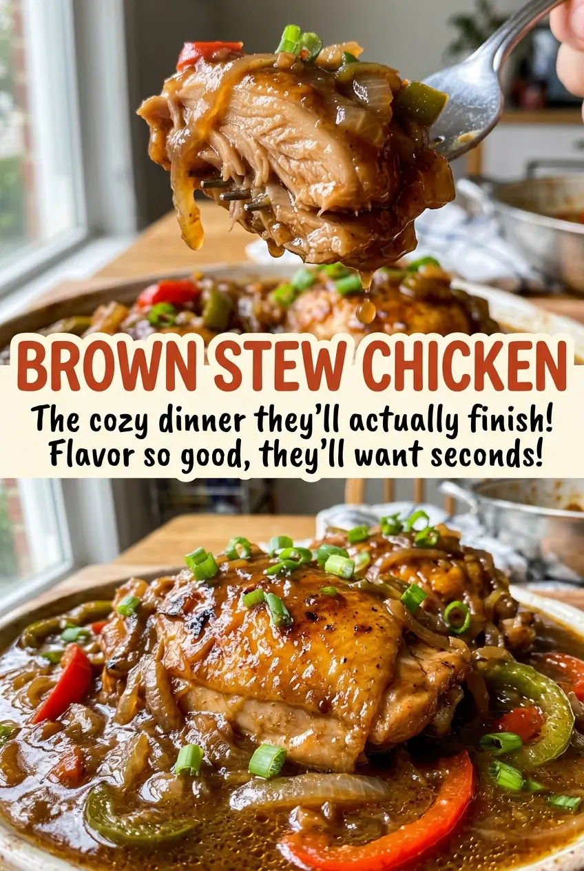 Brown Stew Chicken carrots and savory gravy