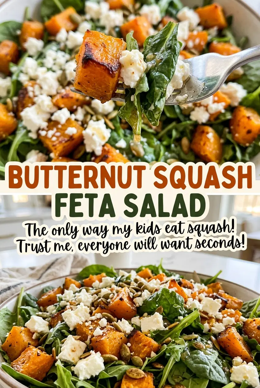 Butternut Squash Feta Salad with feta and cranberries