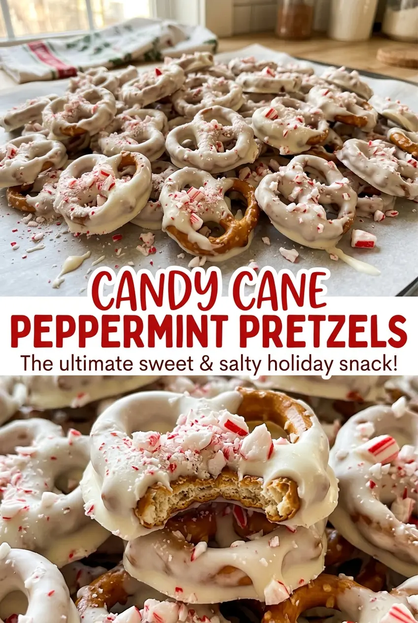 Candy Cane Peppermint Pretzels peppermint topping