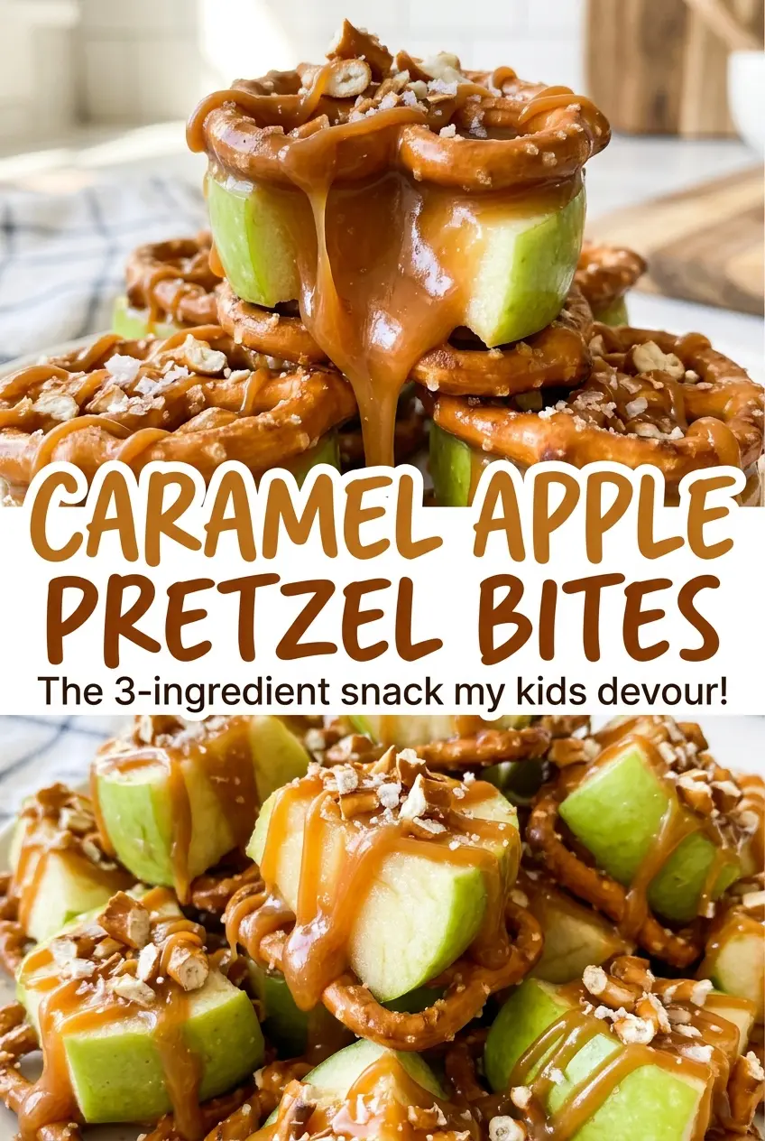 Caramel Apple Pretzel Bites crisp sweet snack