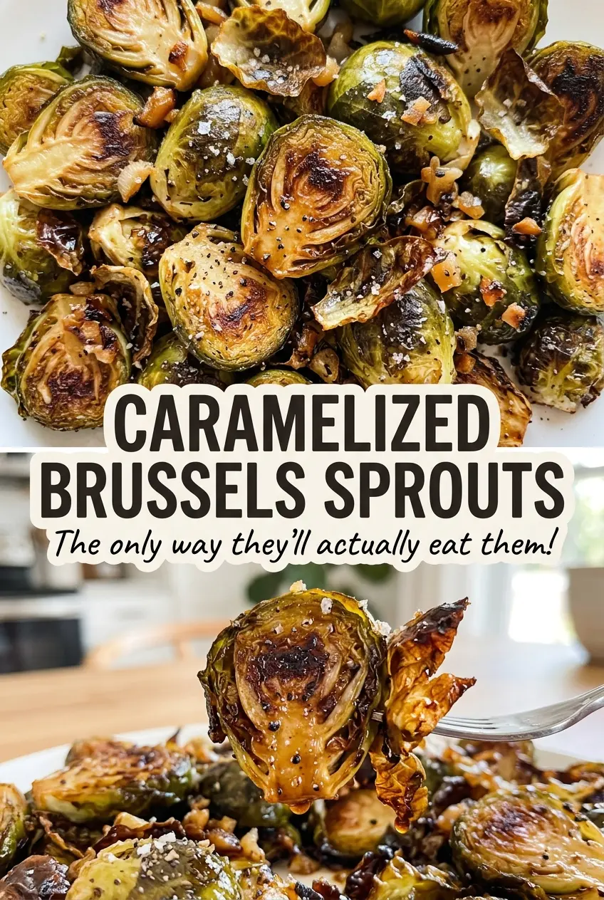 Caramelized Brussels sprouts tender browned centers