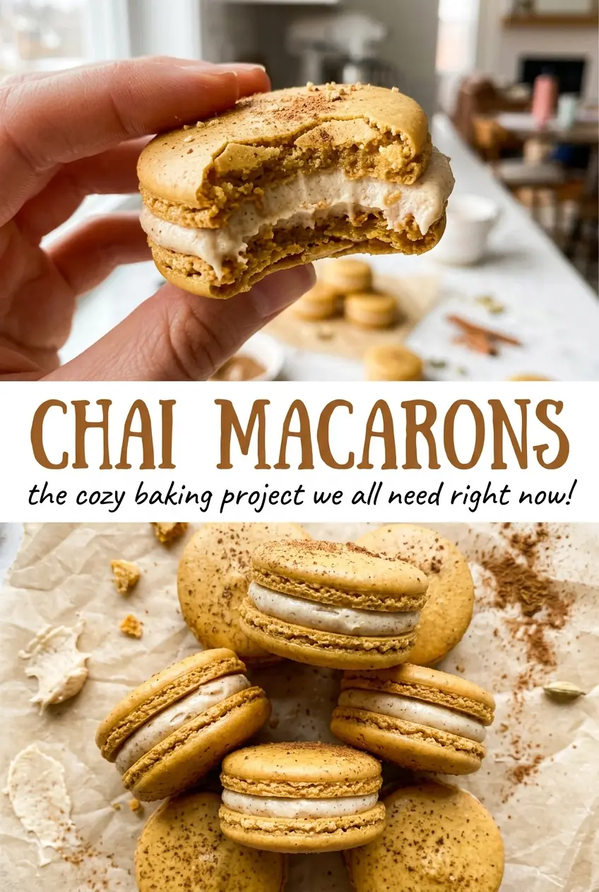 Chai macarons with smooth spiced filling