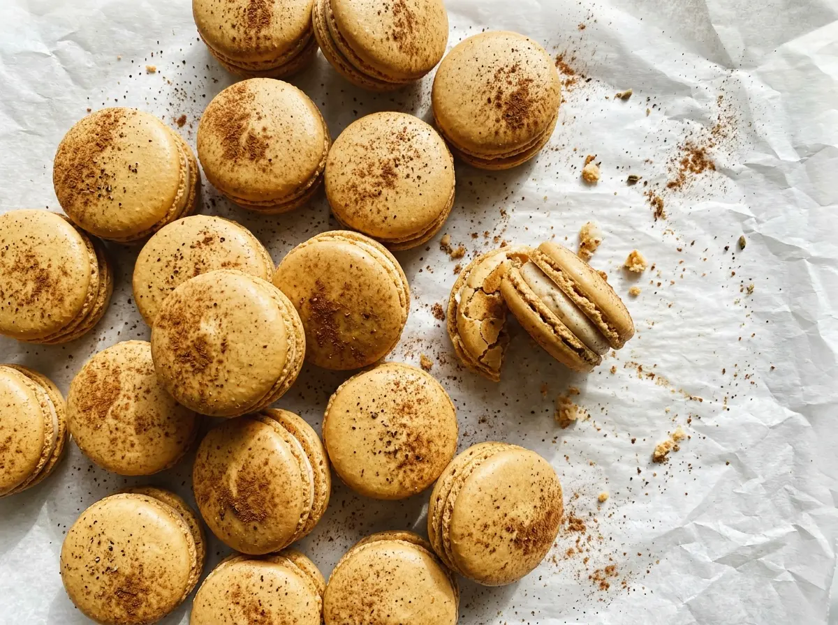Chai macarons with spiced centers