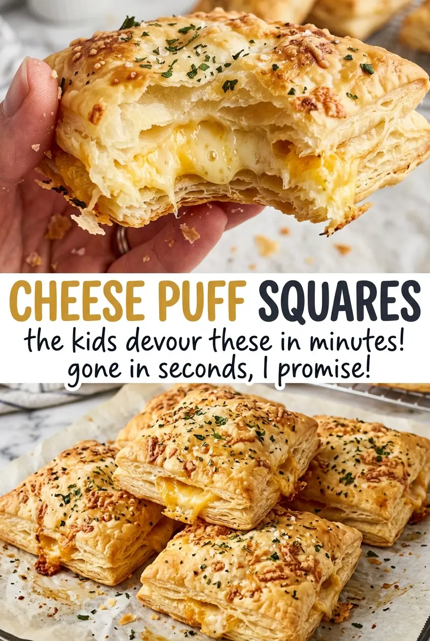Cheese Puff Squares flaky golden cheese
