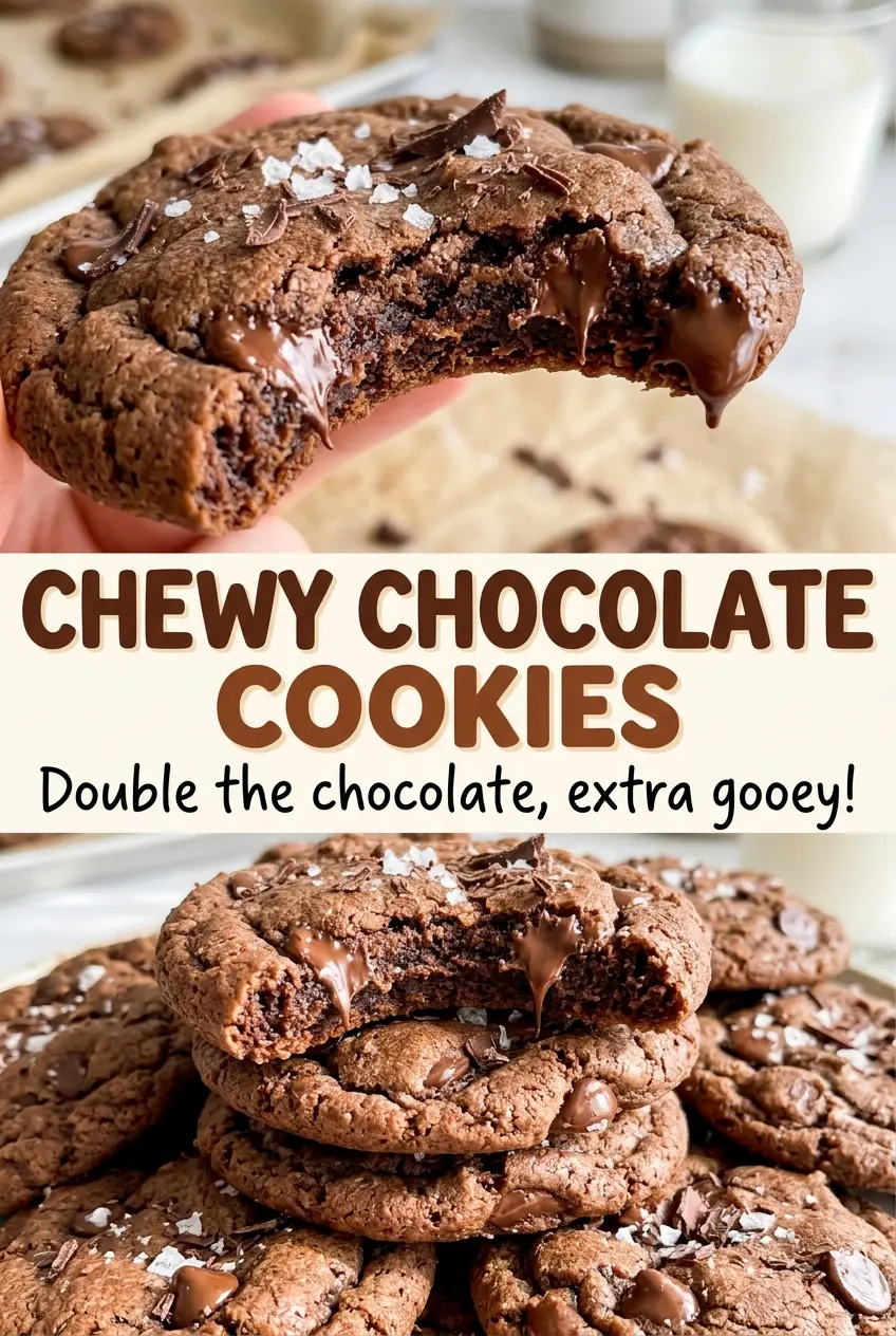 Chewy Chocolate Cookies with Crinkled Tops