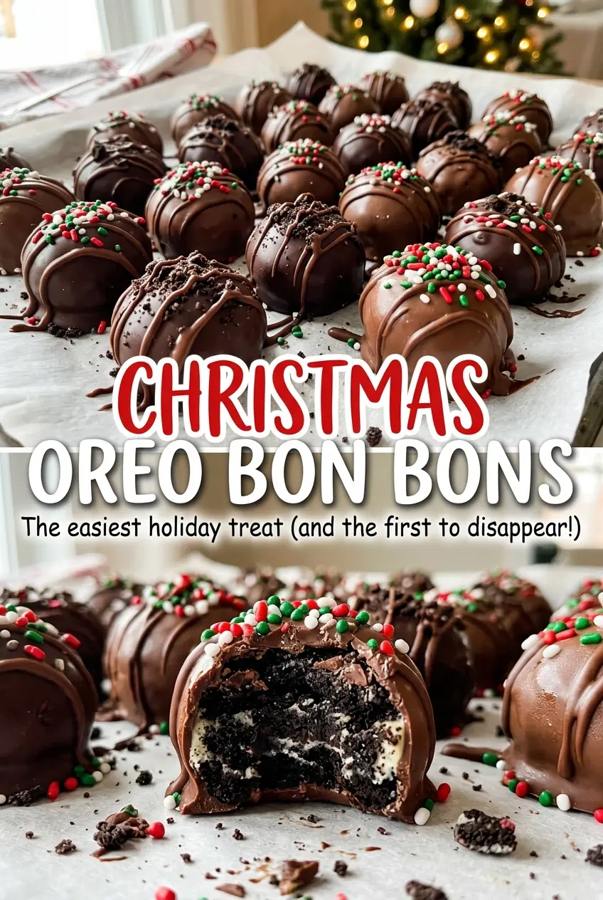 Christmas Oreo Bon Bons creamy chocolate sprinkle