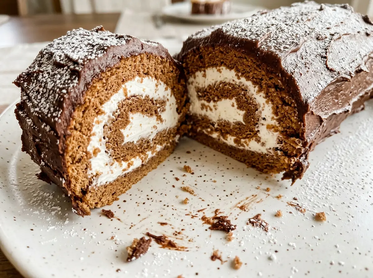 Christmas Yule Log Sheet Cake chocolate sponge