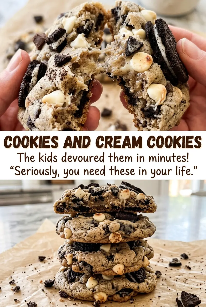 Cookies and Cream Cookies with soft centers