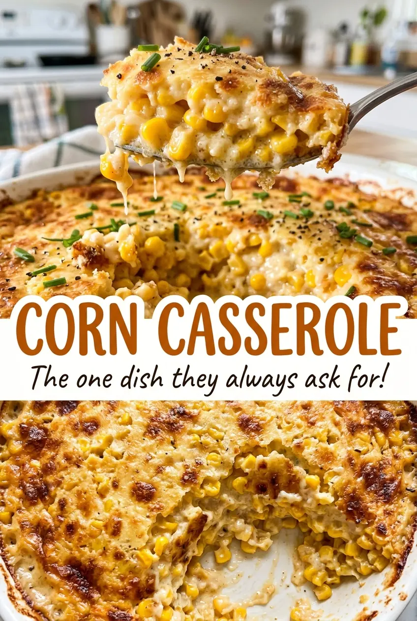 Corn Casserole golden creamy baked