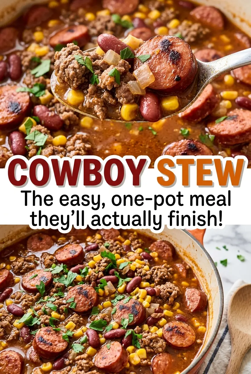 Cowboy Stew with hearty, smoky sausage