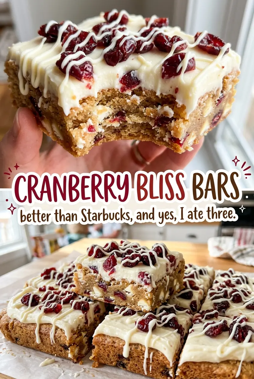 Cranberry Bliss Bars creamy frosting