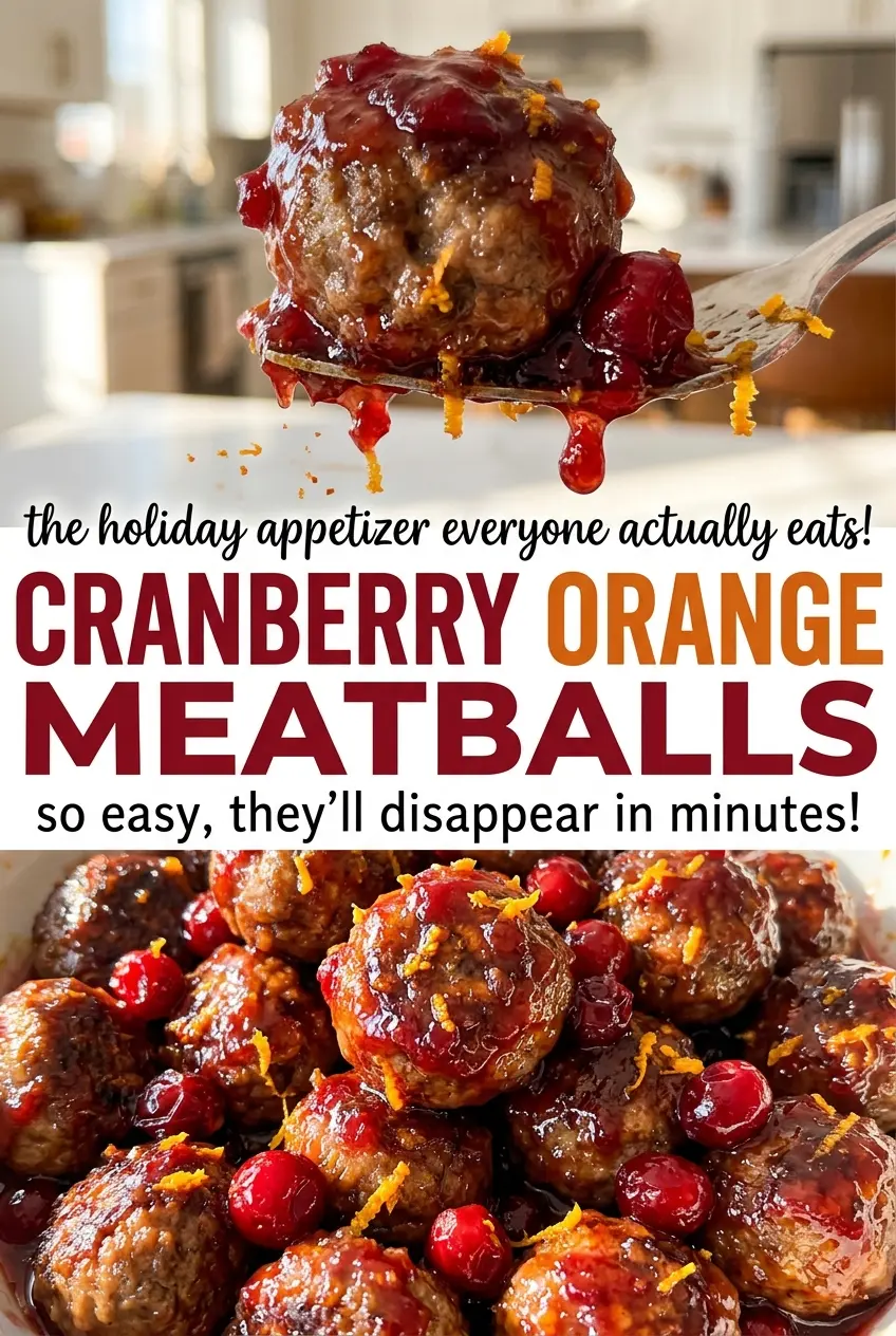Cranberry Orange Meatballs glossy sweet-tart sauce