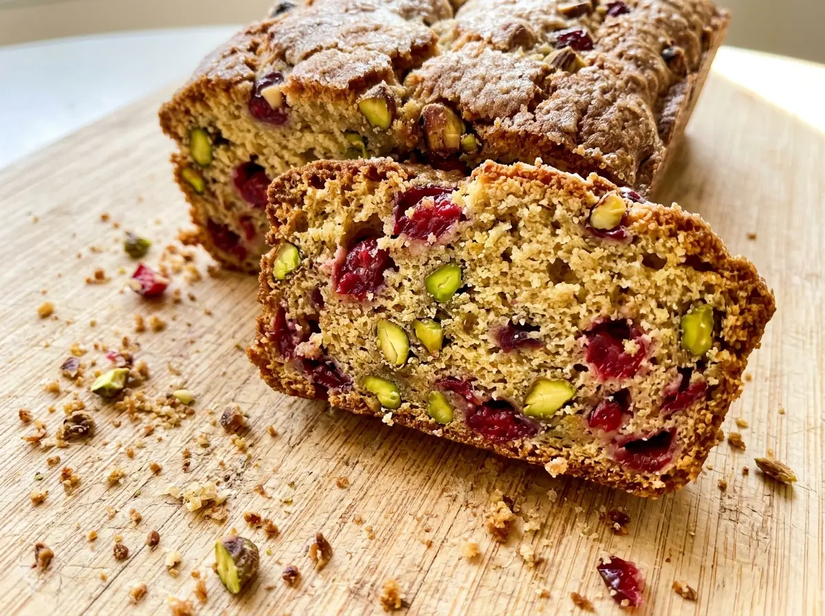 Cranberry Pistachio Bread, cranberry-studded citrus loaf