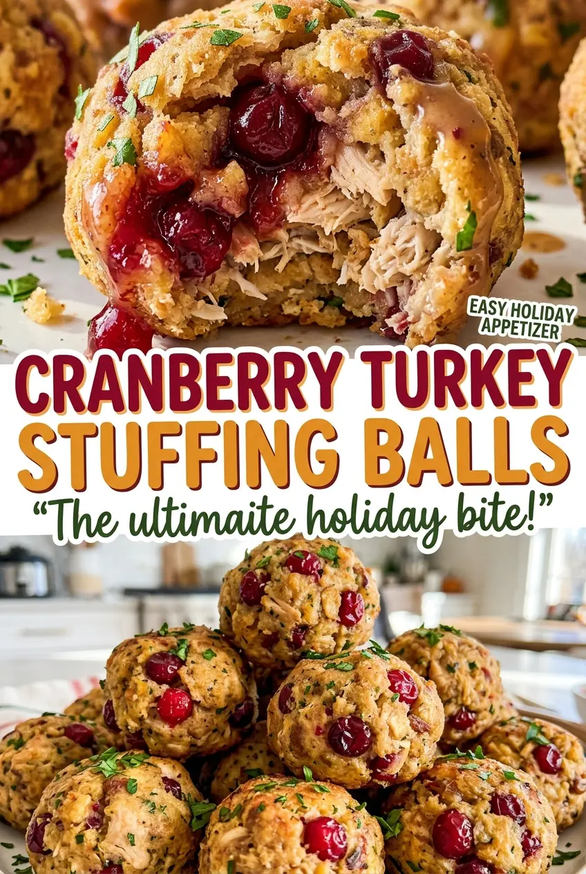 Cranberry Turkey Stuffing Balls savory golden bites