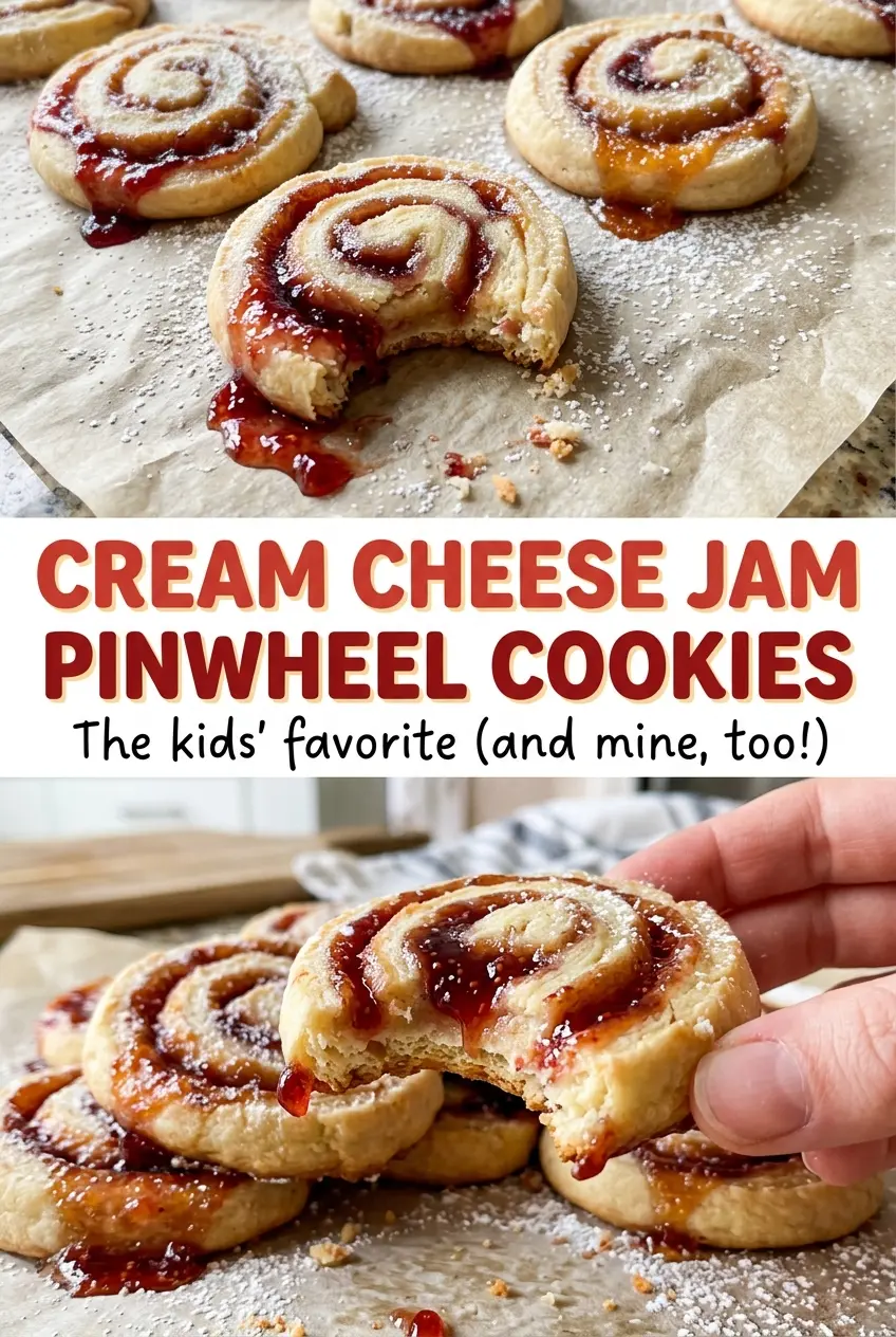 Cream Cheese Jam Pinwheel Cookies buttery spiral cookies
