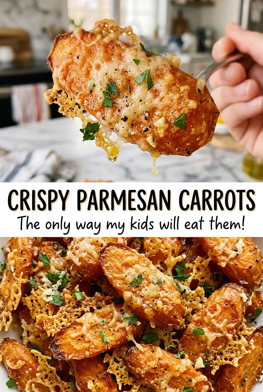 Crispy Parmesan Carrots golden browned sticks