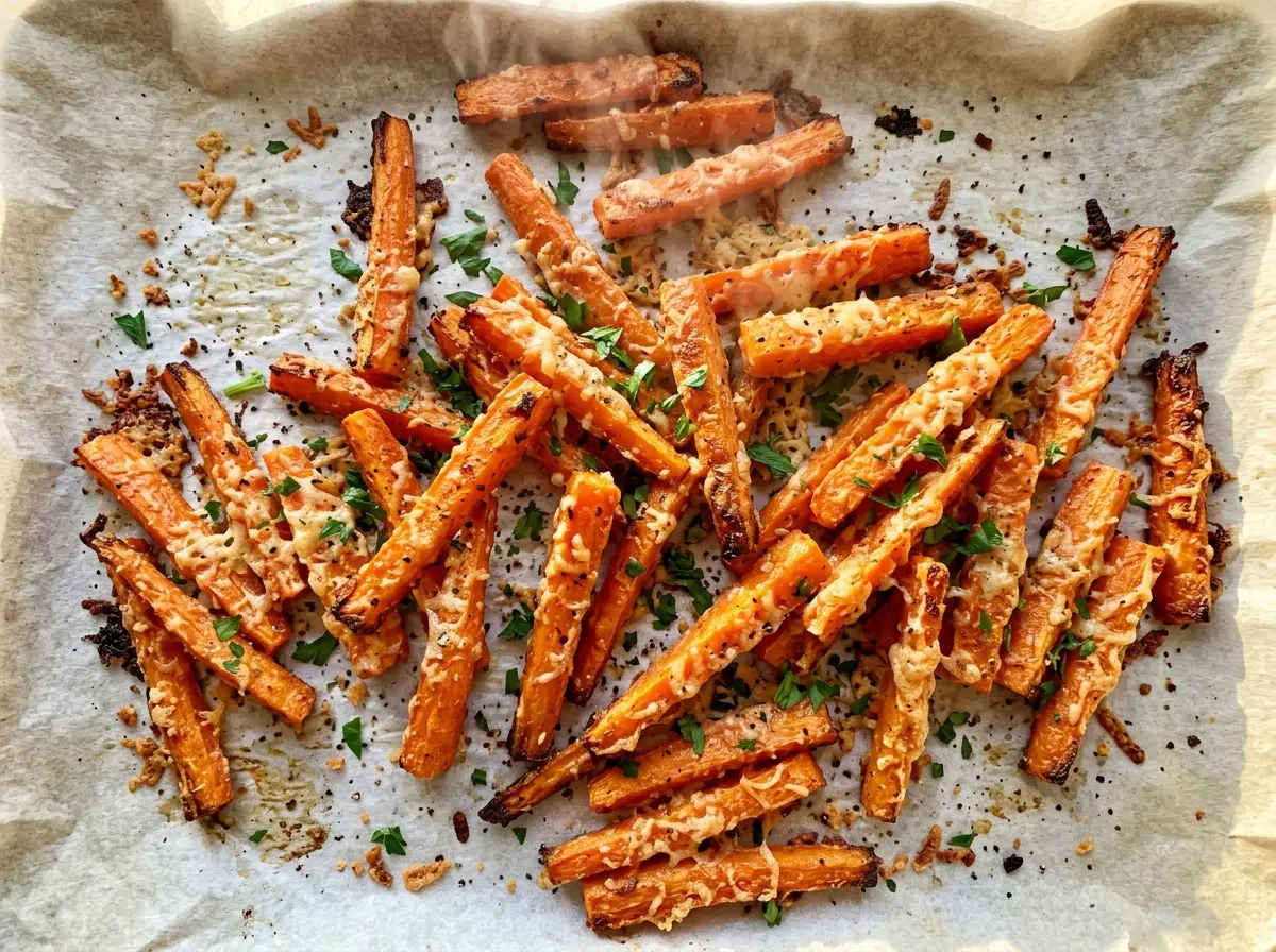 Crispy Parmesan Carrots golden crisp coating
