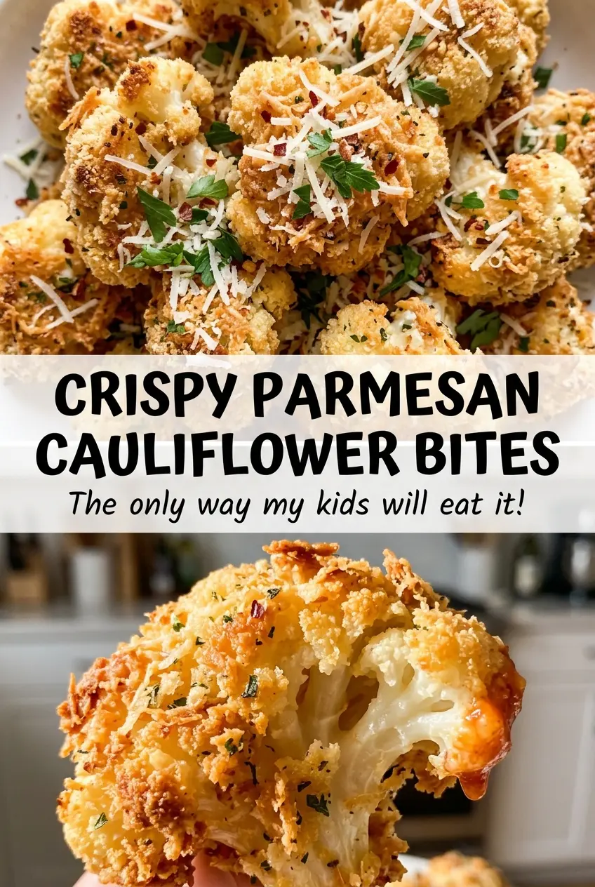 Crispy Parmesan Cauliflower Bites crisp, golden coating