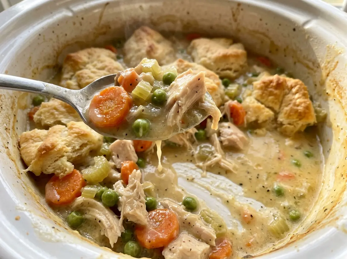 Crock Pot Chicken Pot Pie creamy slow-cooker filling