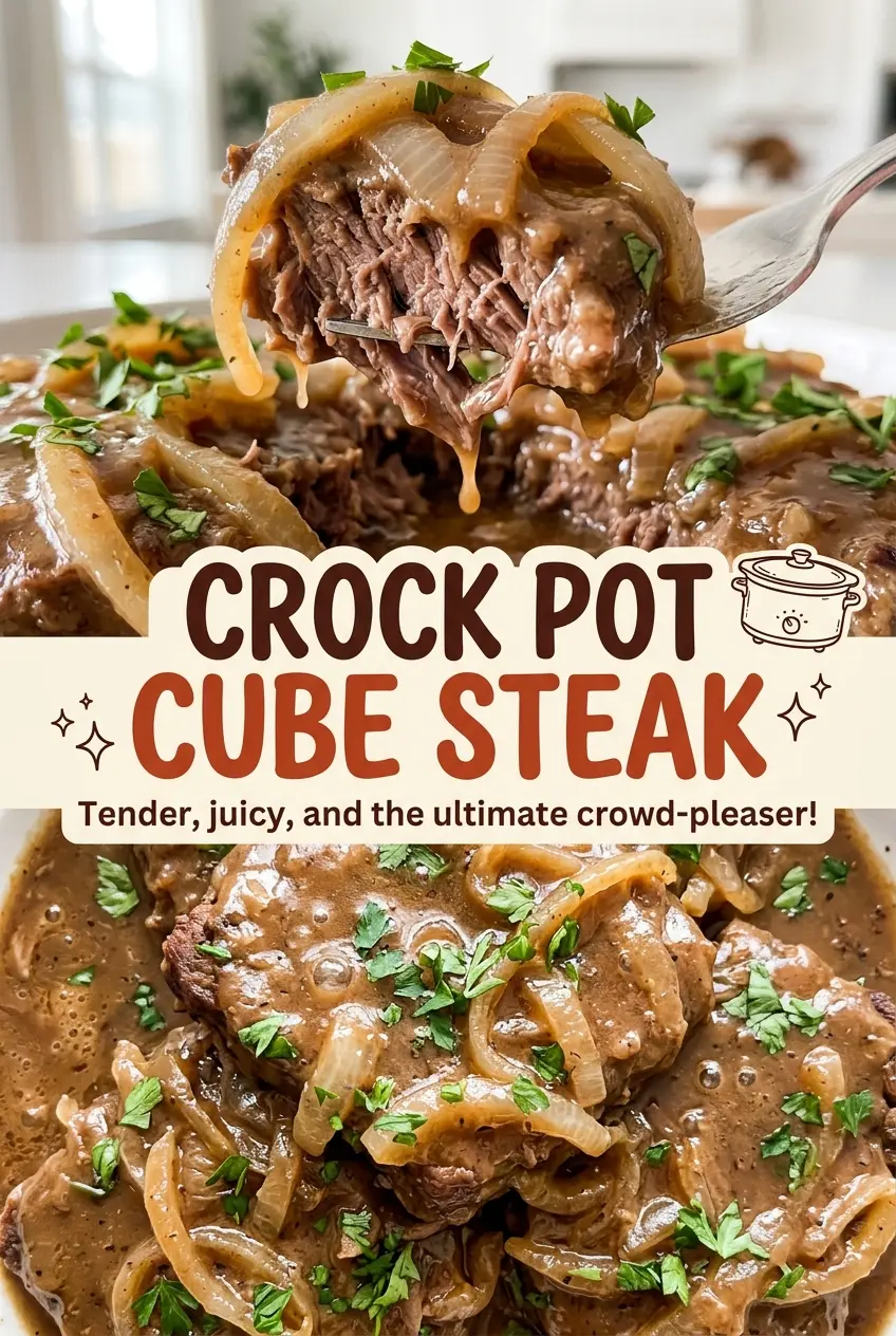 Crock Pot Cube Steak fork-tender slow-cooked